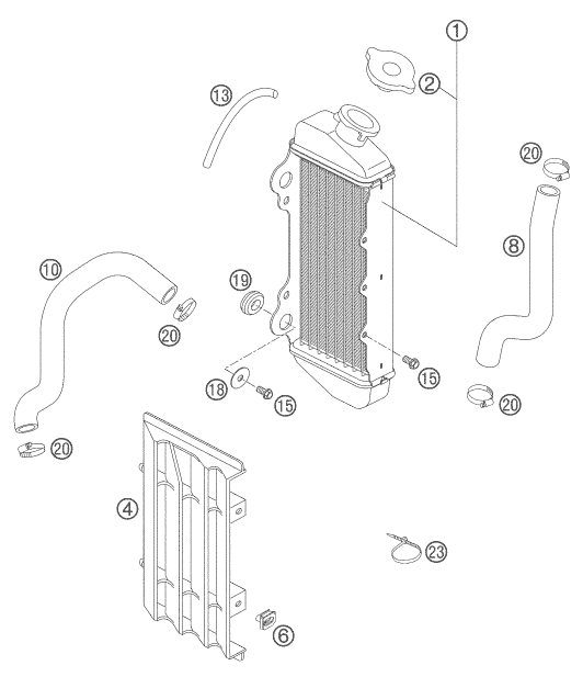 Sprängskiss: Cooling System – KTM 65 SX 2006