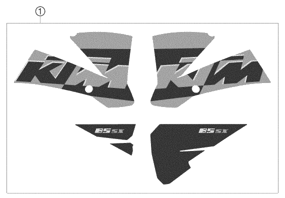Sprängskiss: Decal – KTM 85 SX 17/14 2005