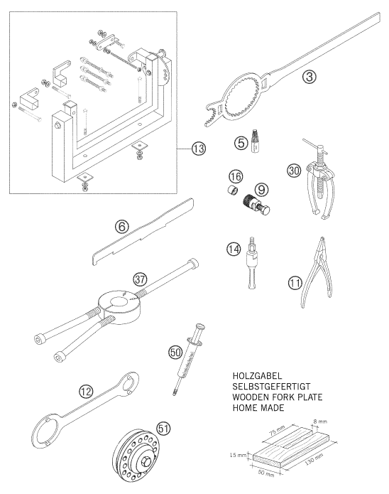 Sprängskiss: Special Tools (Engine) – KTM 85 SX 17/14 2005