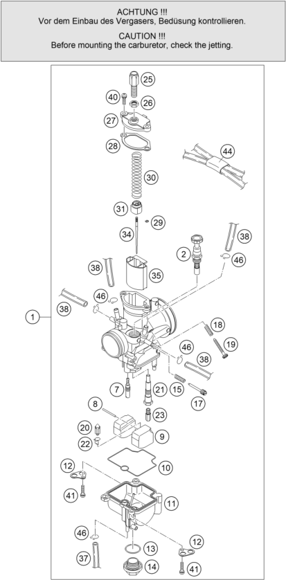Sprängskiss: Engine Case – KTM 105 SX 2007