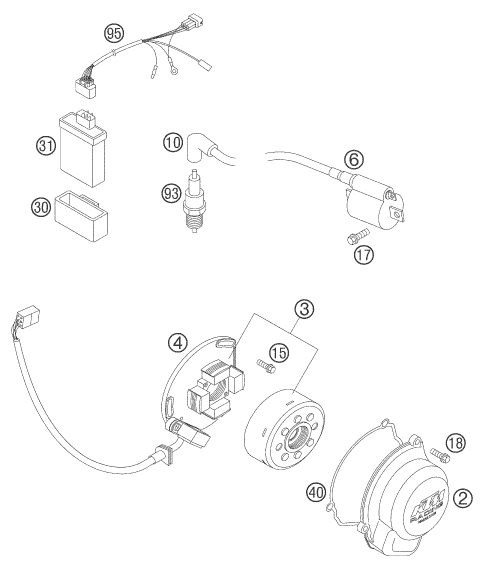 Sprängskiss: Ignition System – KTM 105 SX 2007