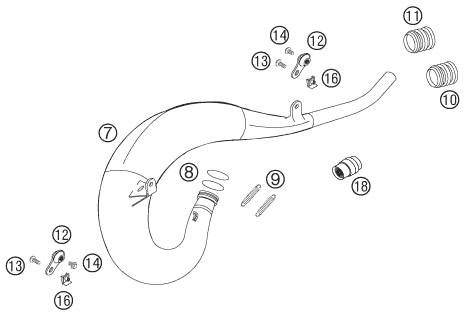 Sprängskiss: Exhaust System – KTM 200 EXC 2005