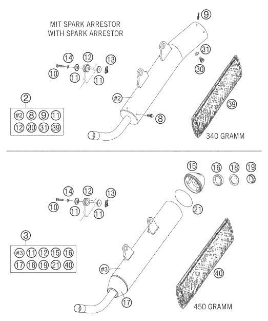 Sprängskiss: Main Silencer – KTM 200 EXC 2005