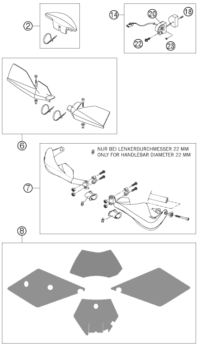 Sprängskiss: Accessories – KTM 200 EXC 2005