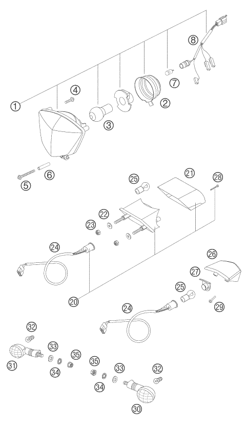Sprängskiss: Lighting System – KTM 200 EXC 2005