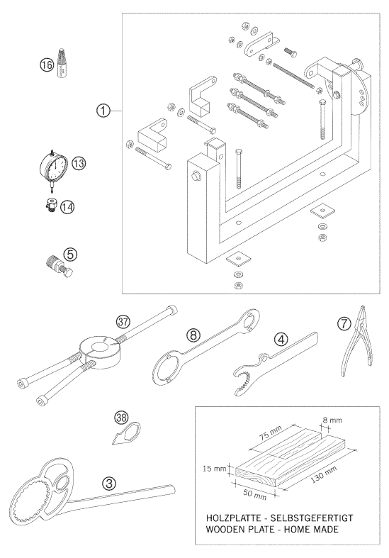 Sprängskiss: Special Tools (Engine) – KTM 200 EXC 2005