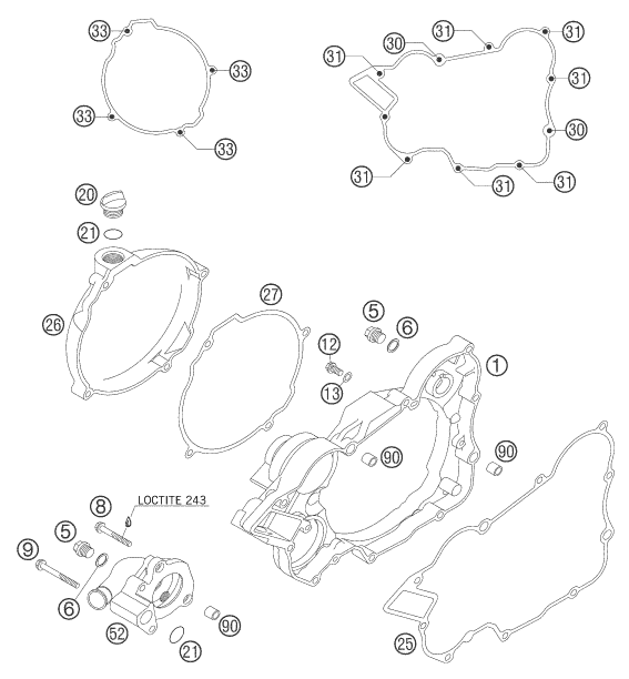 Sprängskiss: Clutch Cover – KTM 200 EXC 2005