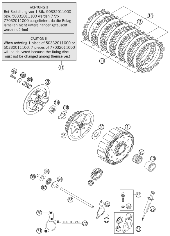 Sprängskiss: Clutch – KTM 200 EXC 2005