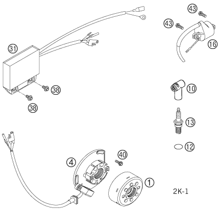 Sprängskiss: Ignition System – KTM 125 SX 2005