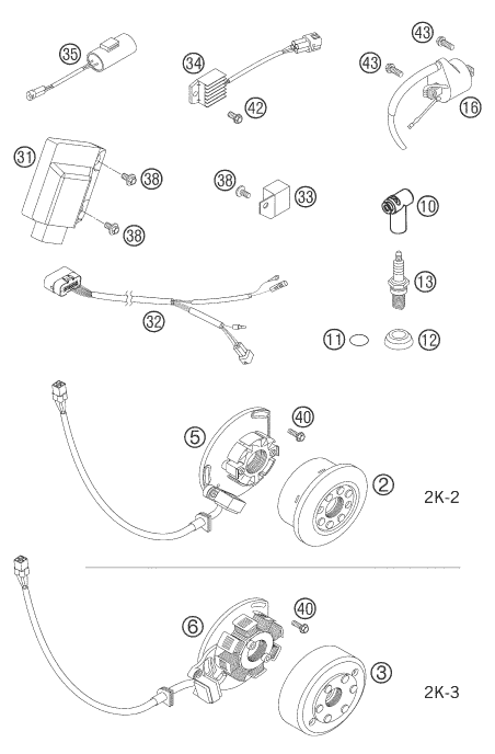 Sprängskiss: Ignition System – KTM 200 EXC 2005