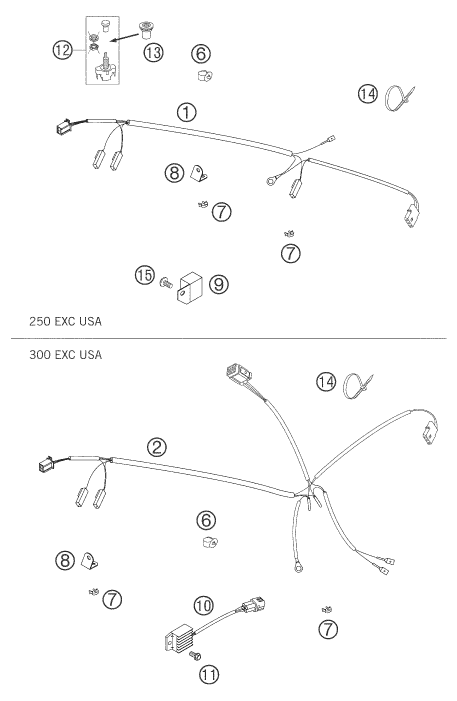 Sprängskiss: Wiring Harness – KTM 250 EXC 2005