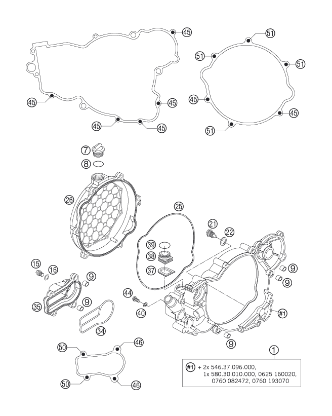 Sprängskiss: Clutch Cover – KTM 300 EXC SIX-DAYS 2007