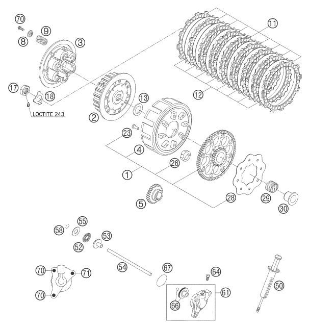 Sprängskiss: Clutch – KTM 250 SX 2005