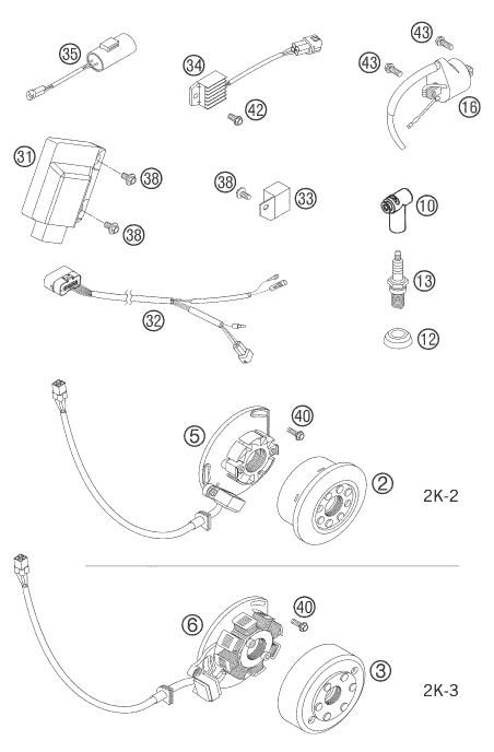 Sprängskiss: Ignition System – KTM 250 EXC 2005