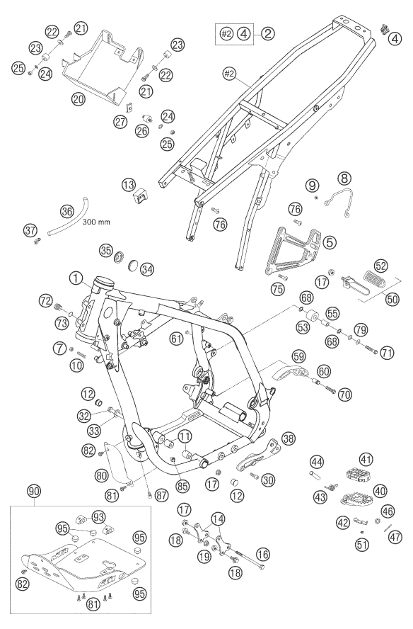 Sprängskiss: Frame – KTM 640 LC4 ADVENTURE 2006