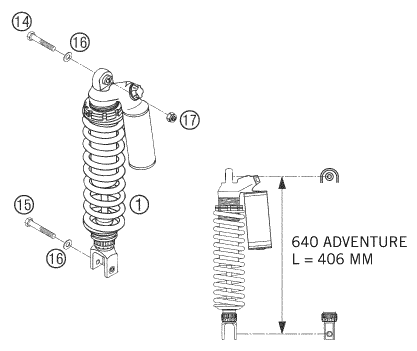 Sprängskiss: Shock Absorber – KTM 640 LC4 ADVENTURE 2006