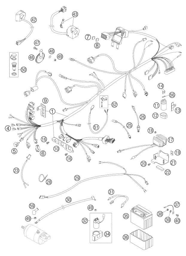 Sprängskiss: Wiring Harness – KTM 640 LC4 ADVENTURE 2006