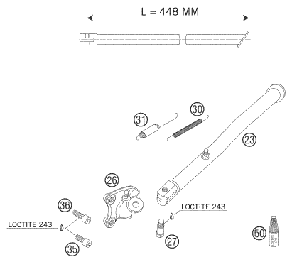 Sprängskiss: Side / Center Stand – KTM 625 SXC 2005