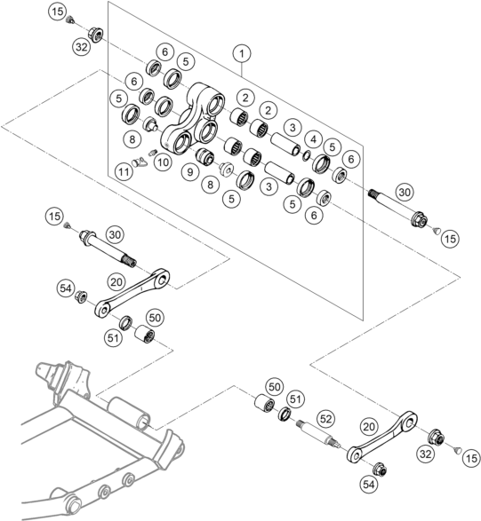 Sprängskiss: Pro Lever Linking – KTM 625 SMC 2005