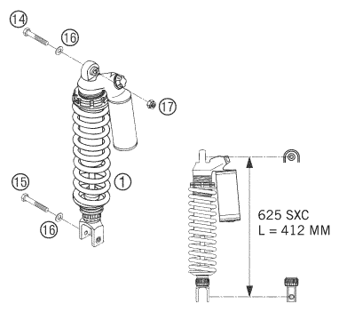 Sprängskiss: Shock Absorber – KTM 625 SXC 2005