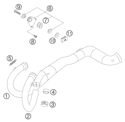 Sprängskiss: Exhaust System – KTM 640 LC4 ADVENTURE 2006
