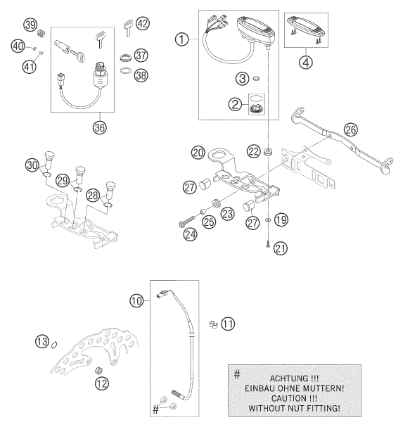 Sprängskiss: Instruments / Lock System – KTM 625 SXC 2005