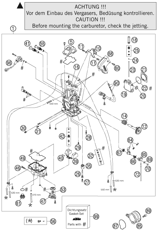 Sprängskiss: Carburetor – KTM 660 SMC 2004