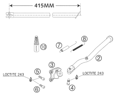 Sprängskiss: Side / Center Stand – KTM 625 SMC 2005
