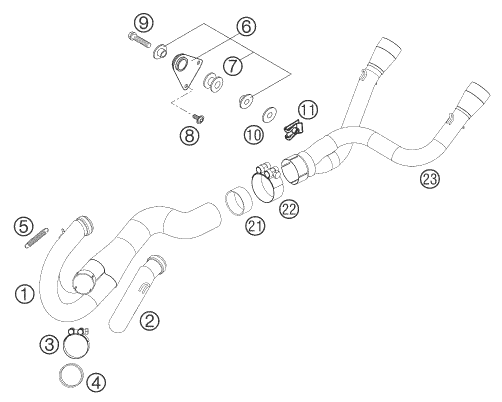Sprängskiss: Exhaust System – KTM 660 SMC 2006