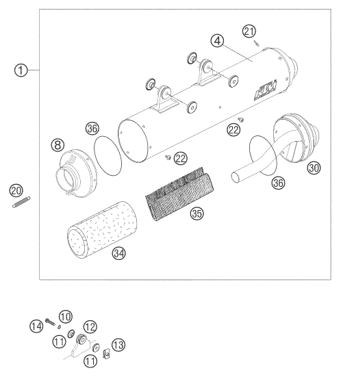 Sprängskiss: Main Silencer – KTM 660 SMC 2006
