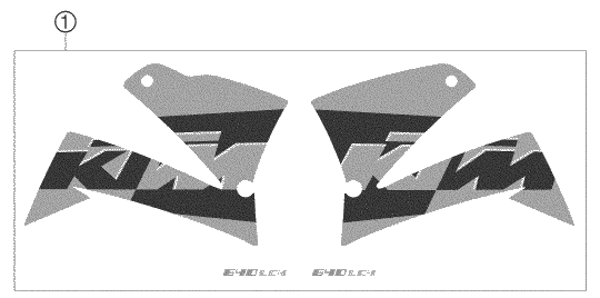 Sprängskiss: Decal – KTM 640 LC4 ENDURO ORANGE 2006