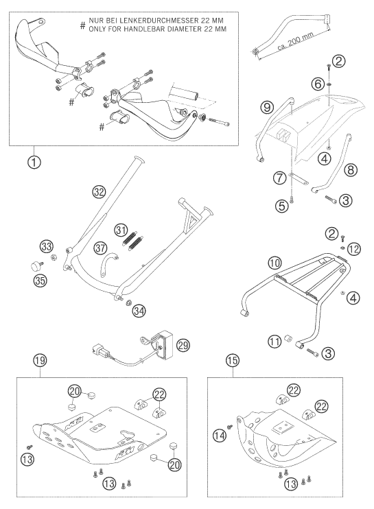 Sprängskiss: Accessories – KTM 640 LC4 ENDURO ORANGE 2006