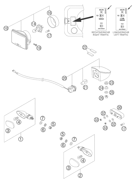 Sprängskiss: Lighting System – KTM 640 LC4 ENDURO ORANGE 2006