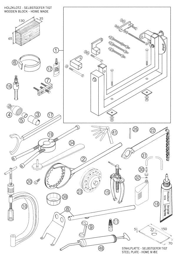Sprängskiss: Special Tools (Engine) – KTM 640 LC4 ADVENTURE 2006