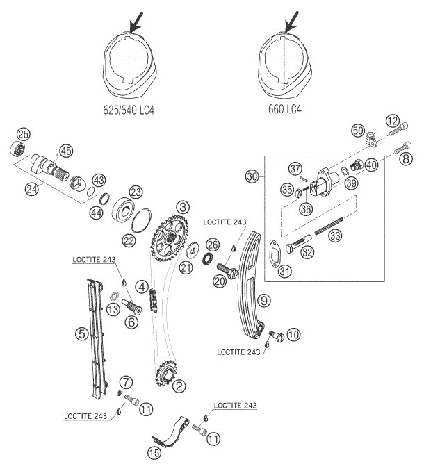 Sprängskiss: Timing Drive – KTM 640 LC4 ADVENTURE 2006