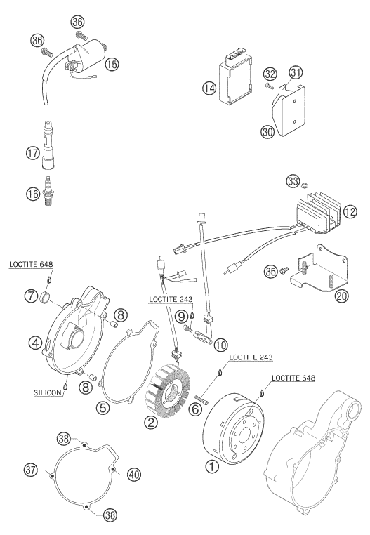 Sprängskiss: Ignition System – KTM 640 LC4 ADVENTURE 2006