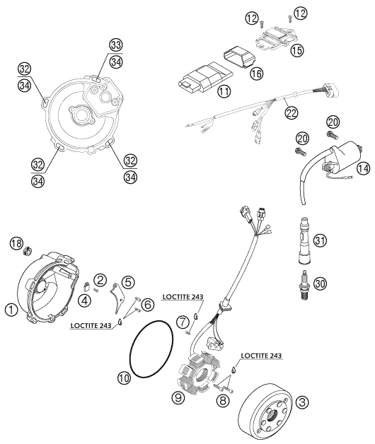 Sprängskiss: Ignition System – KTM 660 SMC 2005