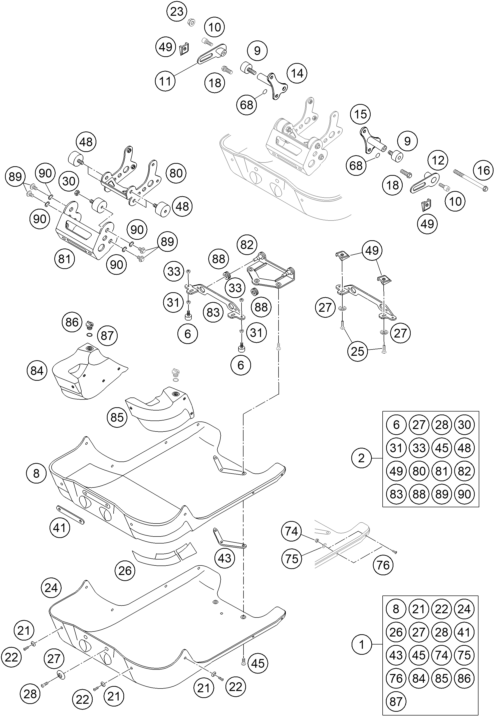 Sprängskiss: Engine Guard – KTM 660 RALLYE FACTORY REPL. 2005