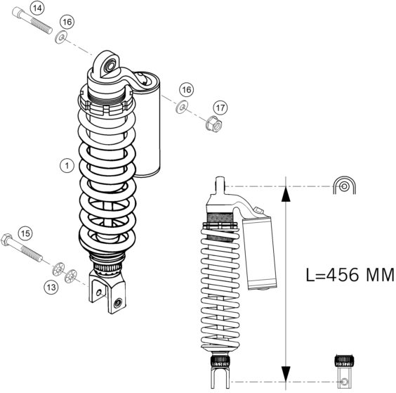Sprängskiss: Shock Absorber – KTM 660 RALLYE FACTORY REPL. 2005
