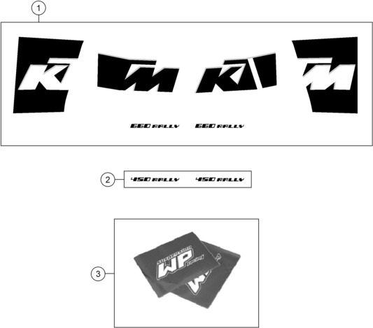 Sprängskiss: Decal – KTM 660 RALLYE FACTORY REPL. 2005