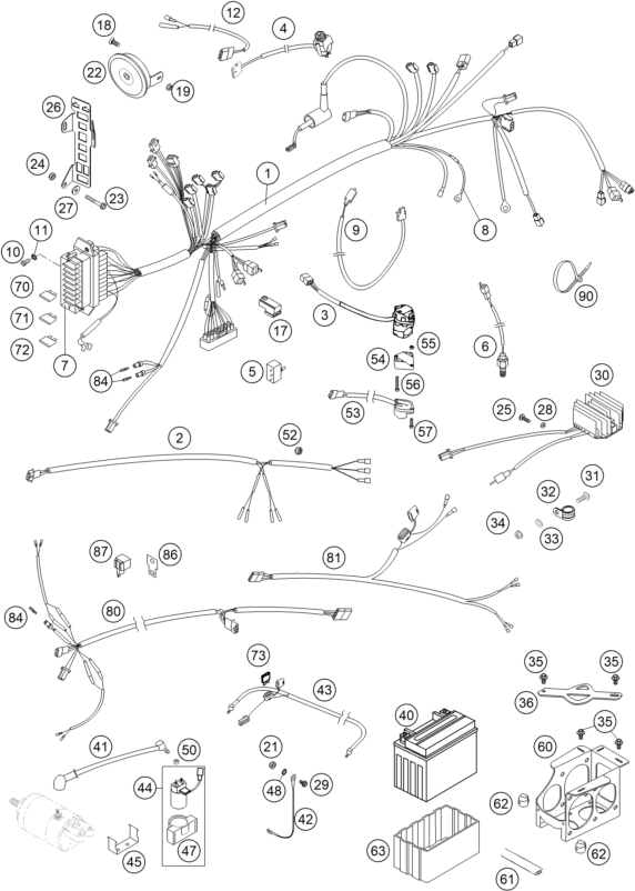 Sprängskiss: Wiring Harness – KTM 660 RALLYE FACTORY REPL. 2005