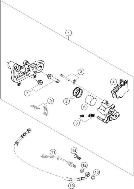 Sprängskiss: Rear Brake Caliper – KTM 660 RALLYE FACTORY REPL. 2005