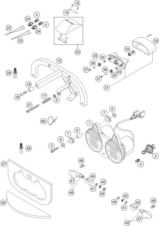 Sprängskiss: Lighting System – KTM 660 RALLYE FACTORY REPL. 2005
