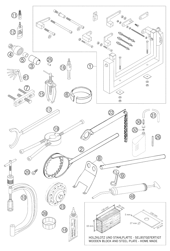 Sprängskiss: Special Tools (Engine) – KTM 660 RALLY FACTORY REPLICA 2007