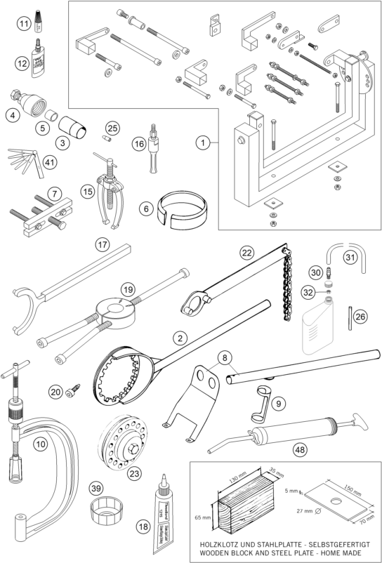 Sprängskiss: Special Tools (Engine) – KTM 450 RALLYE FACTORY REPL. 2004