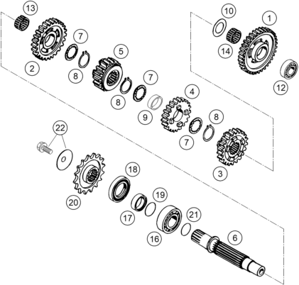 Sprängskiss: Transmission II - Countershaft – KTM 660 RALLYE FACTORY REPL. 2005