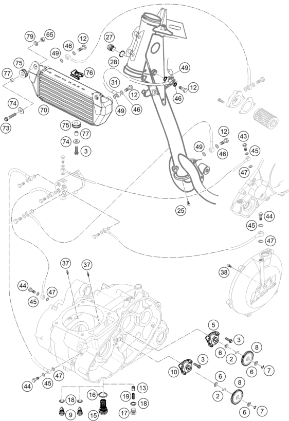Sprängskiss: Lubricating System – KTM 660 RALLYE COSTUMER 2004