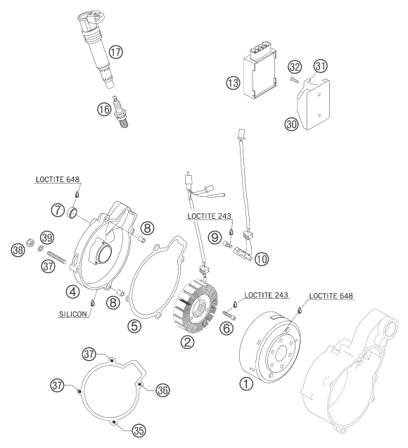 Sprängskiss: Ignition System – KTM 660 RALLY FACTORY REPLICA 2007