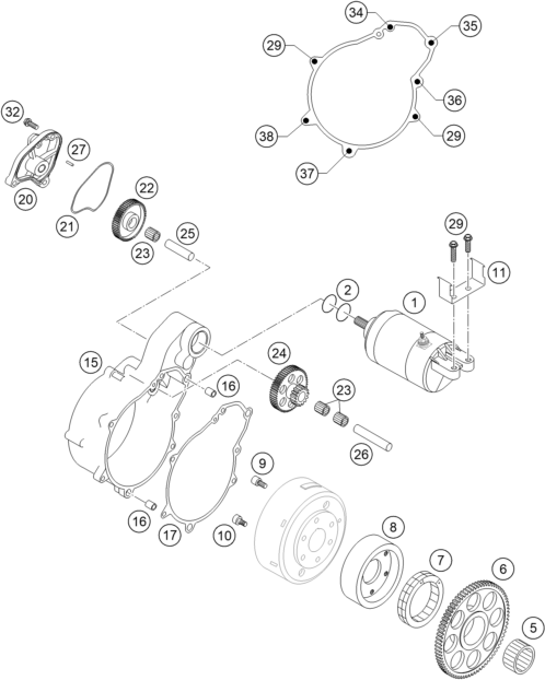 Sprängskiss: Electric Starter – KTM 450 RALLYE FACTORY REPL. 2004