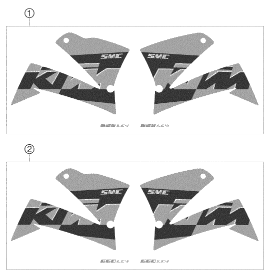 Sprängskiss: Decal – KTM 625 SMC 2005
